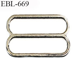 Réglette  métal 8 mm  couleur argent chromé largeur intérieur de passage de bretelle 8 mm haut de gamme prix à l'unité