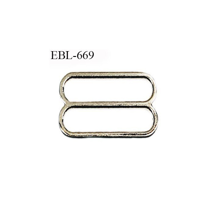 Réglette  métal 8 mm  couleur argent chromé largeur intérieur de passage de bretelle 8 mm haut de gamme prix à l'unité