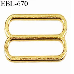 Réglette  métal 8 mm  couleur or brillant largeur intérieur de passage de bretelle 8 mm haut de gamme prix à l'unité