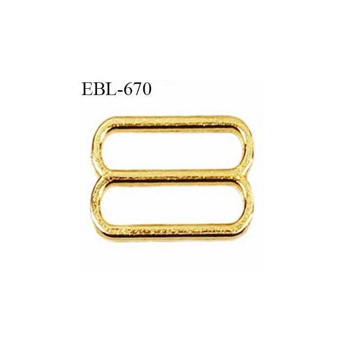 Réglette  métal 8 mm  couleur or brillant largeur intérieur de passage de bretelle 8 mm haut de gamme prix à l'unité