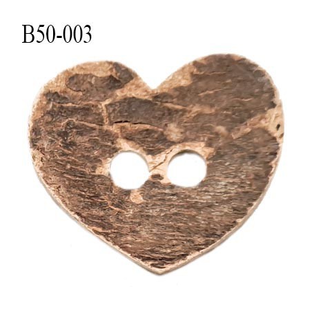 Bouton 50 mm en bois coco largeur 50 mm 2 trous prix à la pièce