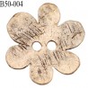 Bouton 50 mm en bois coco forme fleur largeur 50 mm 2 trous prix à la pièce