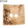 Bouton 35 mm en bois de coco naturel en forme de carré largeur 35 mm 2 trous prix à la pièce