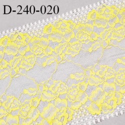 Dentelle broderie 24 cm très haut de gamme extensible largeur 24 cm couleur naturel et jaune très belle prix pour un mètre