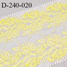 Dentelle broderie 24 cm très haut de gamme extensible largeur 24 cm couleur naturel et jaune très belle prix pour un mètre