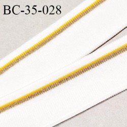 Bord-Côte 35 mm bord cote jersey maille synthétique couleur naturel jaune et beige largeur 3.5 cm prix à la pièce