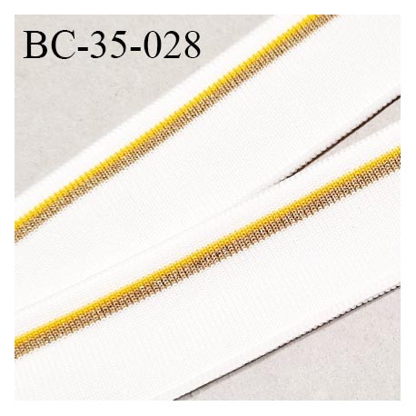 Bord-Côte 35 mm bord cote jersey maille synthétique couleur naturel jaune et beige largeur 3.5 cm prix à la pièce