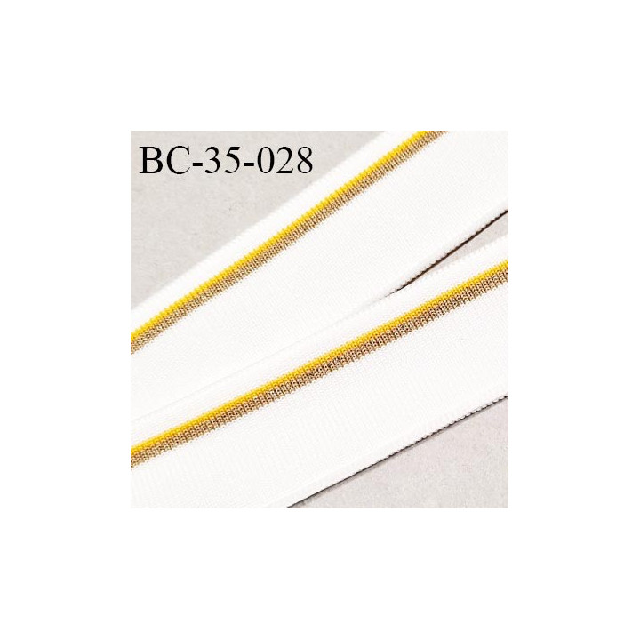 Bord-Côte 35 mm bord cote jersey maille synthétique couleur naturel jaune et beige largeur 3.5 cm prix à la pièce