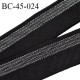 Bord-Côte 45 mm bord cote jersey maille synthétique couleur noir et argenté largeur 4.5 cm longueur 100 cm prix à la pièce