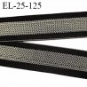 Elastique 24 mm avec bande anti glisse couleur noir et gris souple fabriqué en europe prix au mètre