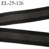 Elastique 25 mm avec bande anti glisse légé couleur noir et gris souple fabriqué en europe prix au mètre