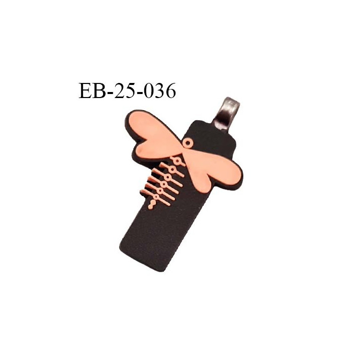 Tirette 25 mm en silicone couleur noir et orange longueur 25 mm largeur 8 mm épaisseur 4 mm attache en métal prix à la pièce