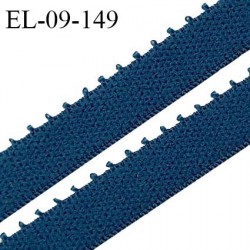 Elastique picot 9 mm lingerie couleur bleu cyprès largeur 9 mm haut de gamme prix au mètre