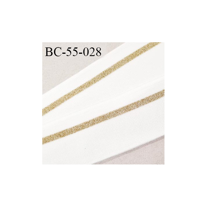 Bord-Côte 55 mm bord cote jersey maille synthétique couleur naturel et doré pailleté prix à la pièce