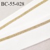 Bord-Côte 55 mm bord cote jersey maille synthétique couleur naturel et doré pailleté prix à la pièce