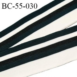 Bord-Côte 55 mm bord cote jersey maille synthétique couleur naturel vert et noir pailleté largeur 5.5 cm prix à la pièce
