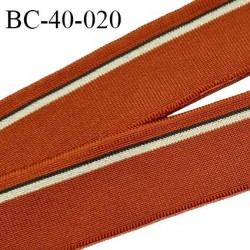 Bord-Côte 40 mm bord cote jersey maille synthétique couleur rouille vert et doré largeur 4 cm longueur 100 cm prix à la pièce
