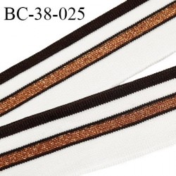 Bord-Côte 38 mm bord cote jersey maille synthétique couleur naturel marron et orange brillant largeur 3.8 cm prix à la pièce