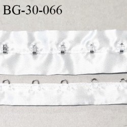 Bande agrafe satin couleur blanc pour la fermeture de corset, bustier prix au mètre