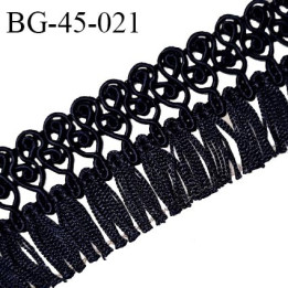 Galon franges 45 mm couleur noir largeur bande 25 mm + 20 mm de franges prix au mètre