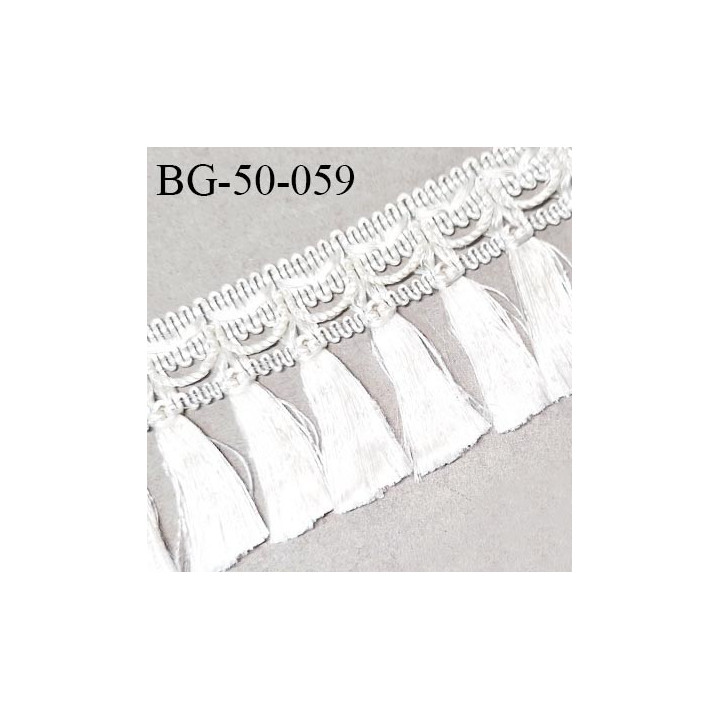 Galon franges 50 mm couleur écru largeur bande 10 mm + 40 mm de franges prix au mètre