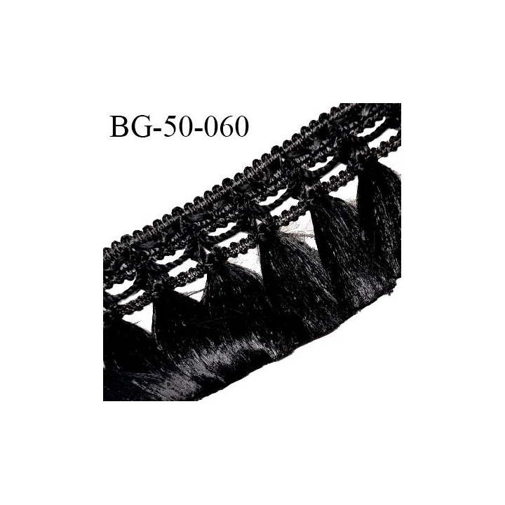 Galon franges 50 mm couleur noir largeur bande 10 mm + 40 mm de franges prix au mètre