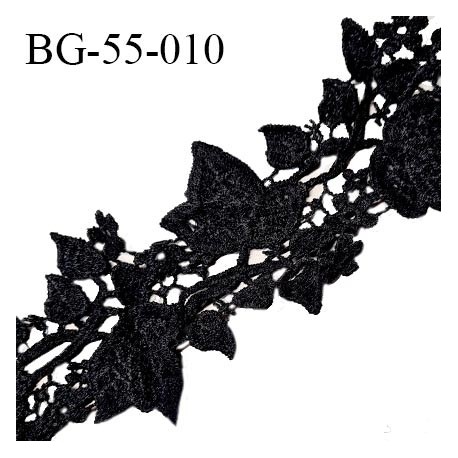 Galon ruban guipure 55 mm couleur noir largeur 55 mm prix au mètre
