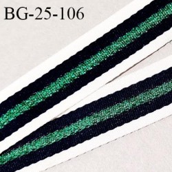Galon ruban 25 mm souple couleur naturel bleu marine et vert pailleté largeur 25 mm prix au mètre