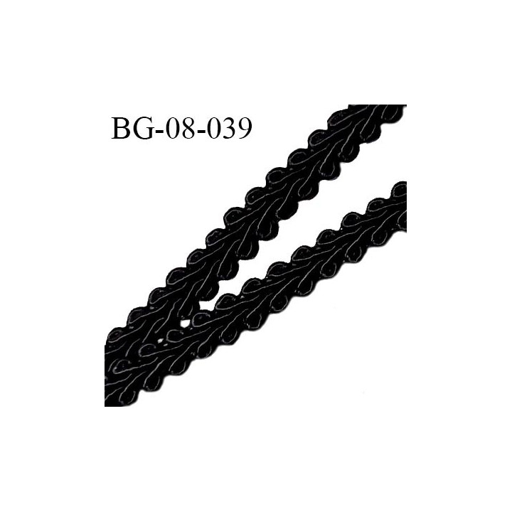 Galon ruban 8 mm rangé en épi couleur noir largeur 8 mm prix au mètre