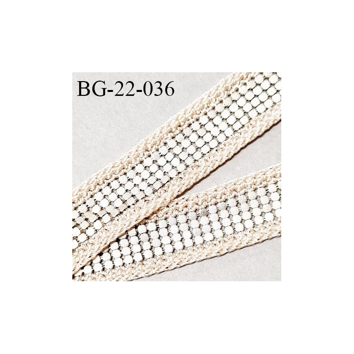 Galon ruban 22 mm couleur beige et rose gold largeur 22 mm prix au mètre