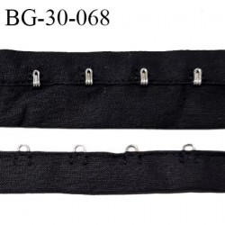 Bande agrafe couleur noir pour la fermeture de corset, bustier, largeur de la bande crochet 30 mm