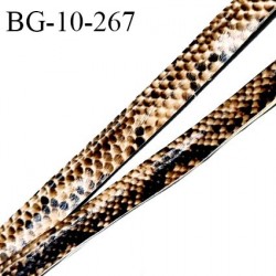 Passepoil 10 mm effet peau de serpent largeur 10 mm avec cordon intérieur 3 mm prix au mètre