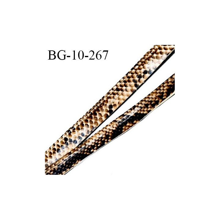 Passepoil 10 mm effet peau de serpent largeur 10 mm avec cordon intérieur 3 mm prix au mètre