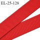 Elastique 25 mm couleur rouge bonne élasticité allongement +130% largeur 25 mm prix au mètre