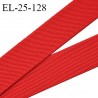 Elastique 25 mm couleur rouge bonne élasticité allongement +130% largeur 25 mm prix au mètre