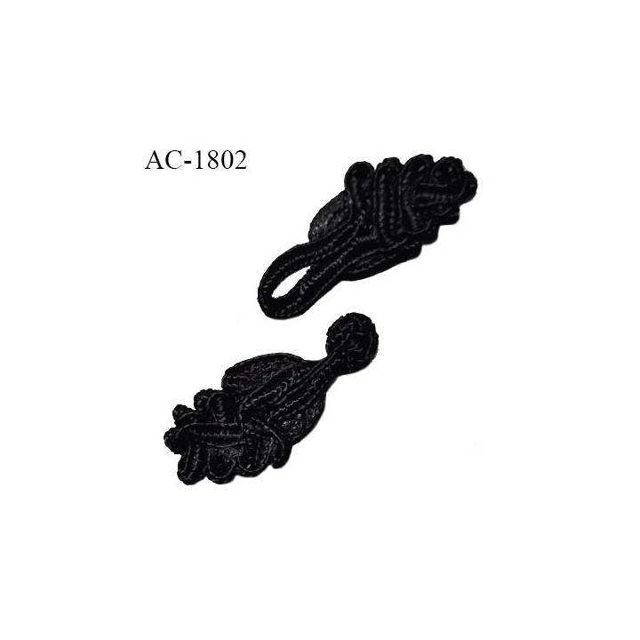 Brandebourg décor lingerie couleur noir longueur 7 cm largeur 2 cm prix à la pièce composée de 2 éléments