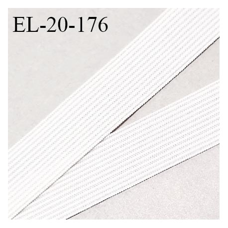 Elastique plat 20 mm couleur naturel largeur 20 mm allongement +150% prix au mètre
