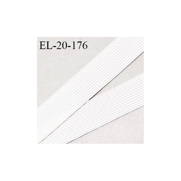 Elastique plat 20 mm couleur naturel largeur 20 mm allongement +150% prix au mètre