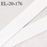 Elastique plat 20 mm couleur naturel largeur 20 mm allongement +150% prix au mètre