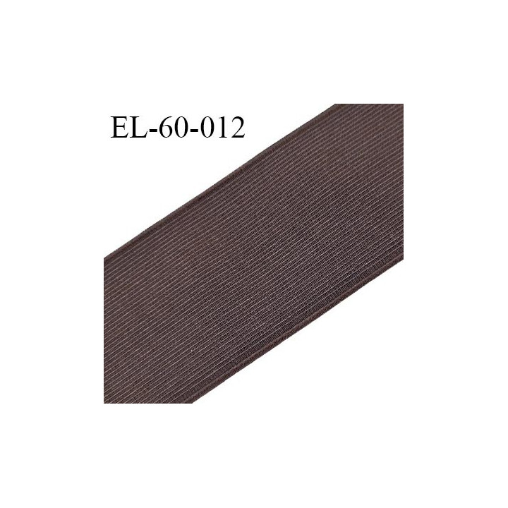 Elastique plat 70 mm couleur marron brodé sur les bords forte élasticité allongement +60% largeur 70 mm prix au mètre