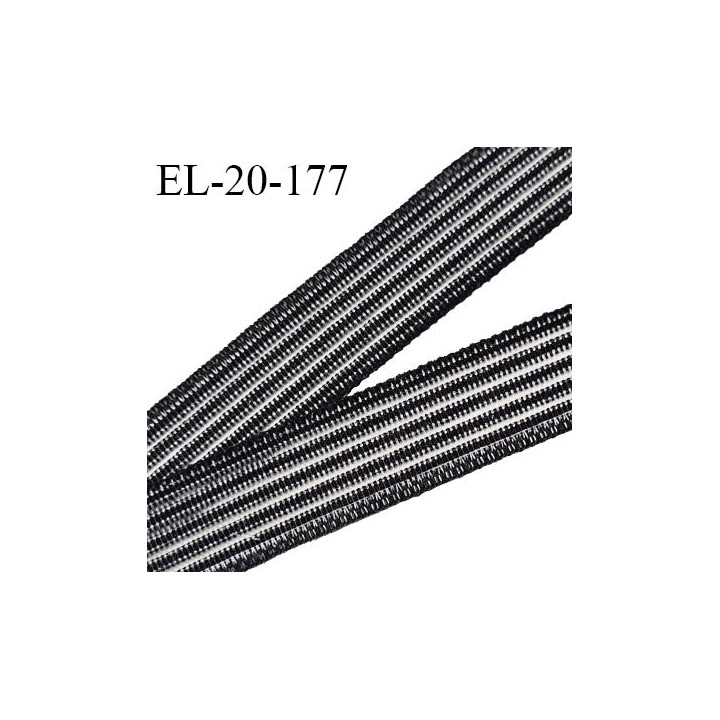Elastique polygomme 20 mm couleur noir fronceur smock à séchage rapide largeur 20 mm fabrication française prix au mètre