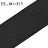 Elastique plat 60 mm couleur noir brodé sur les bords forte élasticité allongement +60% largeur 60 mm prix au mètre