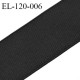 Elastique plat 120 mm couleur noir brodé sur les bords forte élasticité allongement +30% largeur 120 mm prix au mètre
