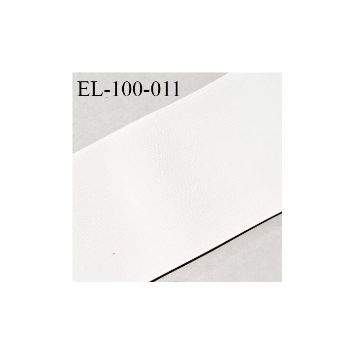 Elastique plat 100 mm couleur naturel brodé sur les bords forte élasticité allongement +30% largeur 100 mm prix au mètre
