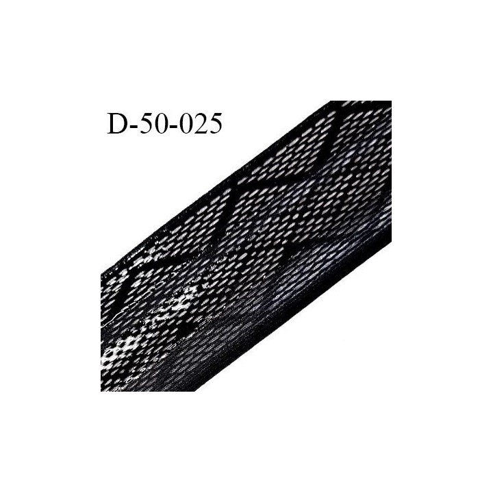 Dentelle 51 mm lycra élastique avec anti glisse couleur noir fabriqué en France pour une grande marque souple prix au mètre