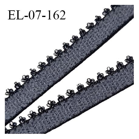 Elastique picot 7 mm lingerie couleur gris largeur 7 mm haut de gamme fabriqué en France pour une grande marque prix au mètre