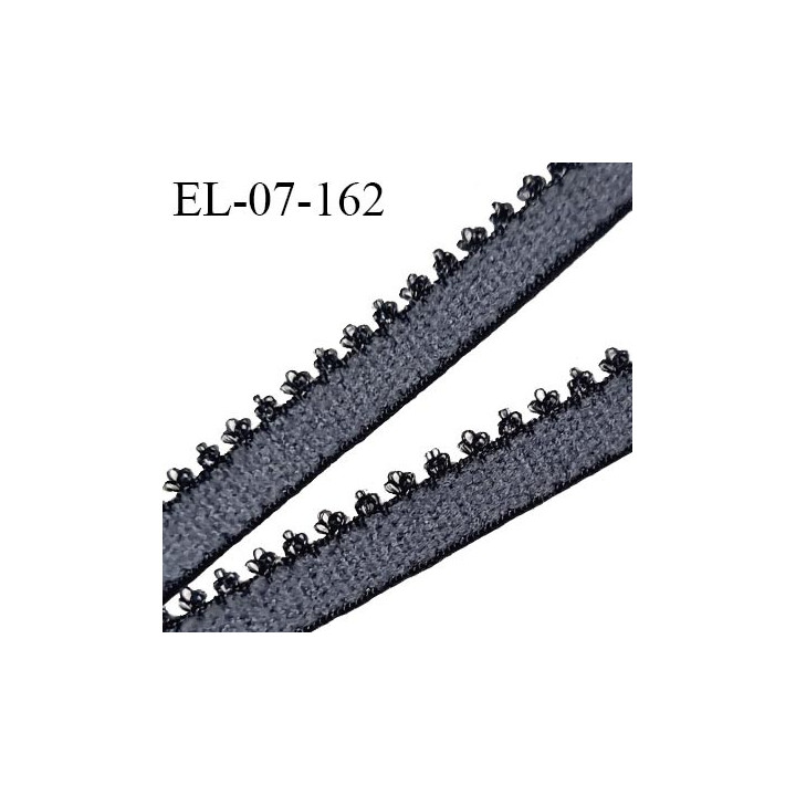 Elastique picot 7 mm lingerie couleur gris largeur 7 mm haut de gamme fabriqué en France pour une grande marque prix au mètre