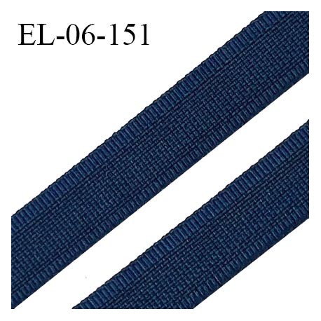 Elastique 6 mm fin spécial lingerie polyamide élasthanne couleur bleu jean fabriqué en France prix au mètre