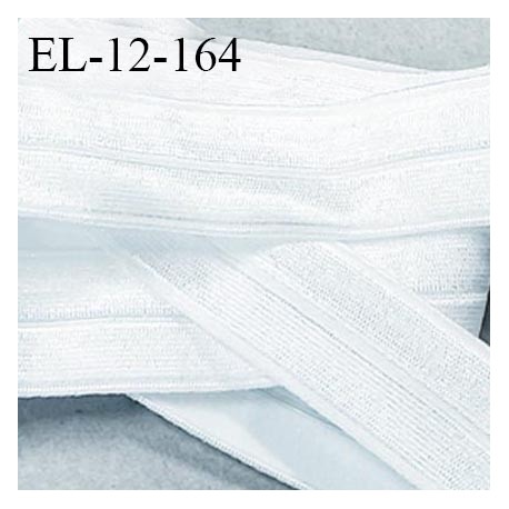Elastique lingerie 12 mm pré plié couleur blanc brillant fabriqué en France pour une grande marque largeur 12 mm prix au mètre