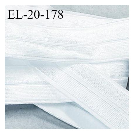 Elastique lingerie 19 mm pré plié couleur écru brillant fabriqué en France pour une grande marque largeur 19 mm prix au mètre
